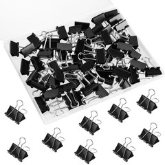 SANNIX 42 PCS Binder Clips, 1 inch 25mm Clips Black 1 inch,