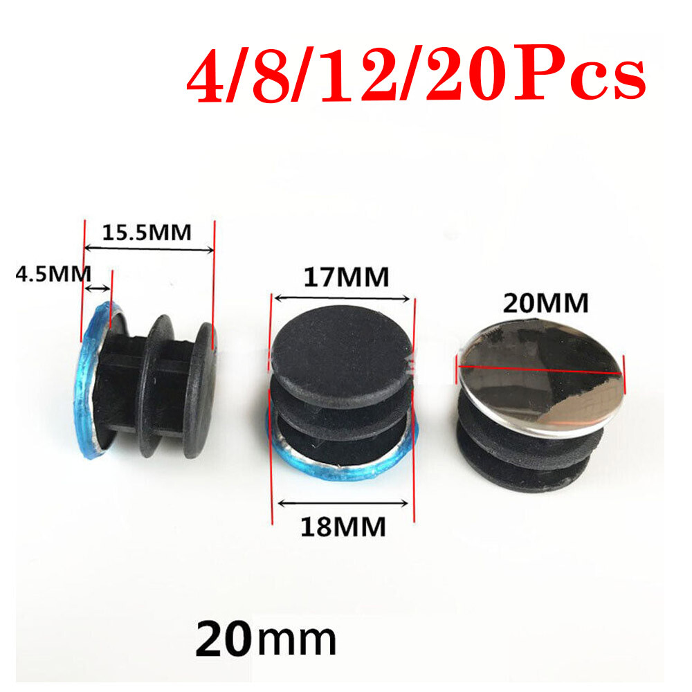 4/8/12/20pcs Round Tubing Plugs For 1″ OD Pipe Silver Cap Hole Cover Snap in US