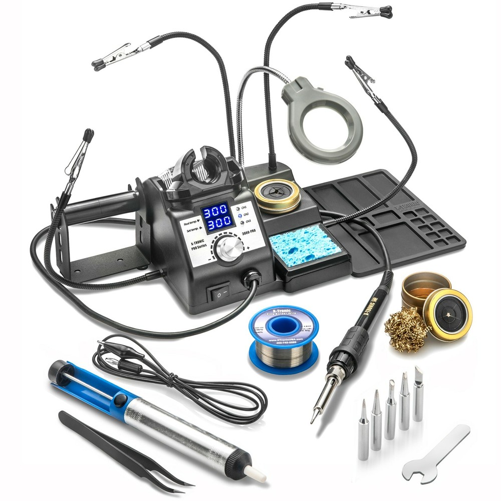 X-Tronic 3060-PRO 75 Watt “Double Digital” Soldering Iron Station Complete Kit