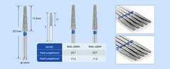 JMU Dental Diamond Burs Round End Taper FG 856L-020M/856L-023M Medium Grit