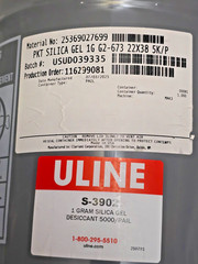 (5000/Pail) ULINE Silica Gel Desiccants 1-Gram Size Packets 5-Gallon Pail S-3902