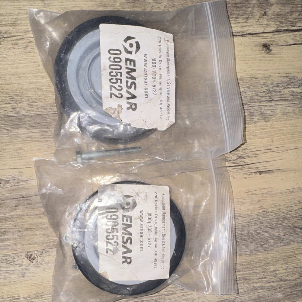 2 – EMSAR 0905522 Industrial Caster Wheel Replacement Kit w/ Bolt, Nut & Washers