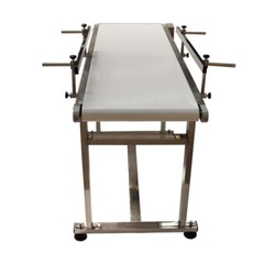 53”x15.7” PVC Flat Conveyor Belt Systems Adjustable Speed w/ Double Guardrail