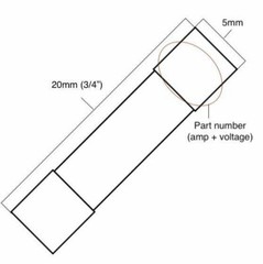 Pack of 5, 5X20mm 500mA 250v Fast Blow Ceramic Fuses, F0.5A, 0.5 amp (3/16 inch