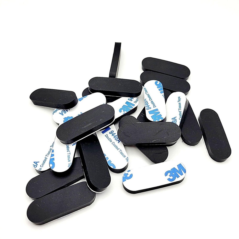 1 1/2″ x 1/2″ Oval Rubber Stick on Feet Bumpers 3/16″ Thick 3M Adhesive Backing
