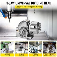 Dividing Head Precision BS-4in/5in/6in 3-Jaw Indexing Head Tailstock Chuck Tool