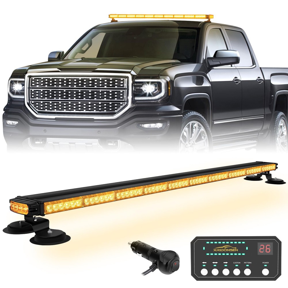 45.5″ LED Roof Top Strobe Light Bar Emergency Warning Light Magnetic Double Side