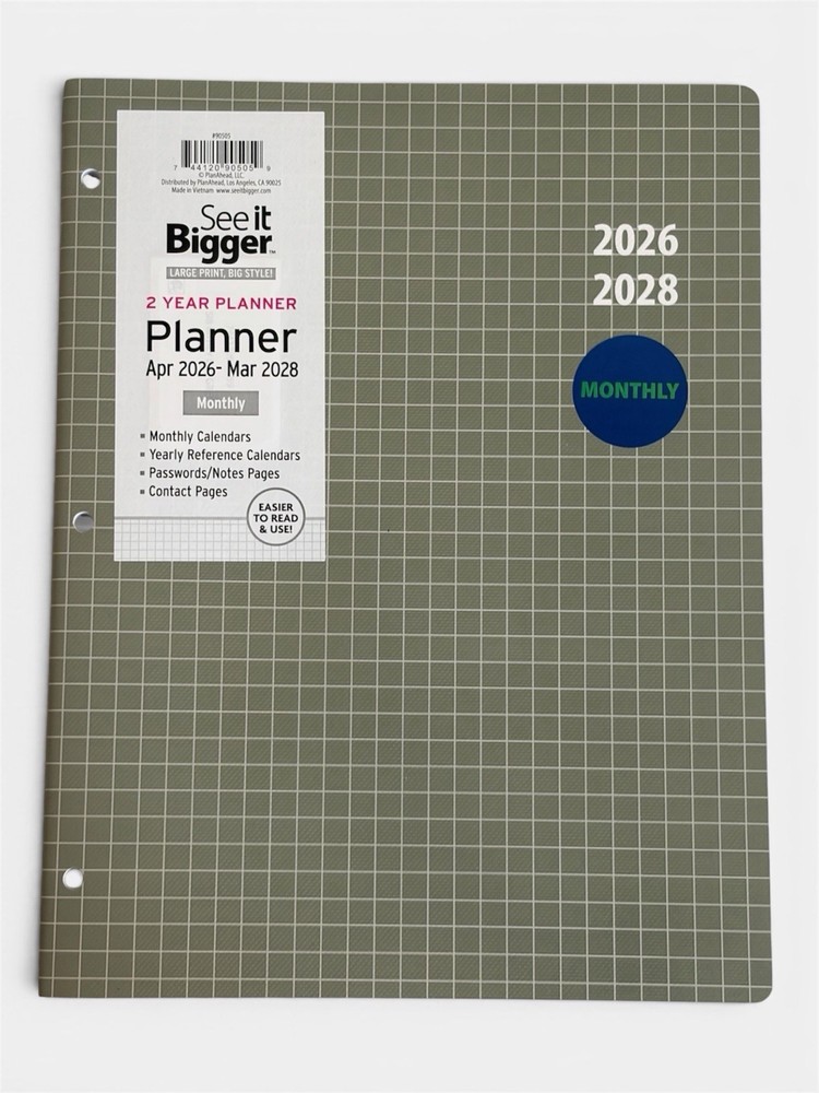 See It Bigger Plan-Ahead 2 Year Monthly Large Planner (Apr 2026 – Mar 2028)