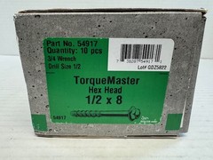 Torquemaster Blue Ruspert Large Diameter Hex Masonry Screws, 10 Pieces – 1/2″ x