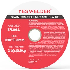 YESWELDER ER308L Stainless Steel MIG Solid Wire .030-diameter, 2-Pound, 3-Packs