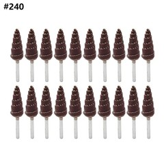 20pcs 10x3mm 240#-400# Cone Sandpaper Flap Sanding Polishing Wheel Rotary Tool