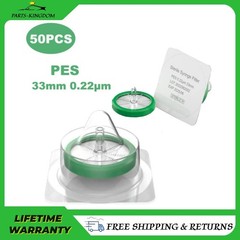 50 Pack Sterile Syringe Filter 33mm 0.22 Micron PES Membrane Hydrophilic Filter