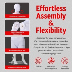 Versatile 360° Design Female Mannequin – White