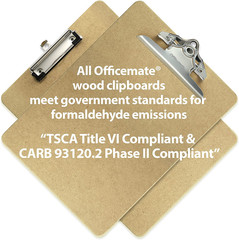 Recycled Wood Clipboard, Letter Size, 9″ x 12.5″ with 6″ Clip, 3 Pack (83133),Br