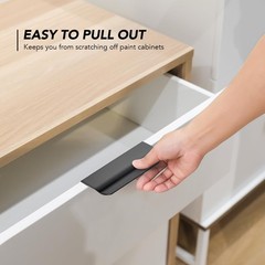 Matte Black Cabinet Handles Finger Edge Pulls 4 Inch CC 10 Pack | Low-Profile…