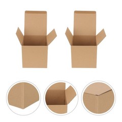 6Pcs Reusable Small Kraft Shipping Boxes for Business Packaging Light Yellow