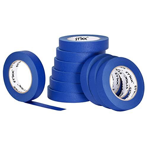 10 Pack 1″ x 60 Yard STIKK Blue Painters Tape 14 Day Clean Release