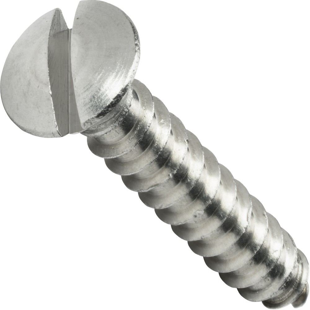 #6 Sheet Metal Screws Stainless Steel Oval Head Slotted Type A Tapping All Size