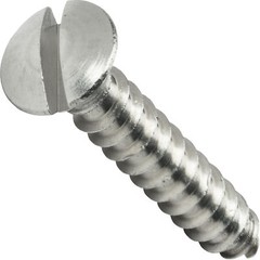 #6 Sheet Metal Screws Stainless Steel Oval Head Slotted Type A Tapping All Size