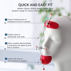 Dental Ortho Forward Pull Headgear Facemask W/ Single Lever Adjustable Blue, Red