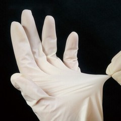 100Pcs Disposable Latex Gloves, S M L, Natural Off-White