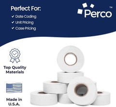 8,000 White Price Labels for 1 Line Guns – Uncoated & Tamper-Resistant