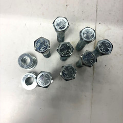 307A ZINC PLATED STEEL BOLT SIZE 5/8IN-10X4-1/8IN WASHERS ID 7/8IN LOT OF 32