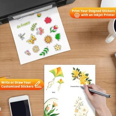 Printable Sticker Paper – 100 Sheets 8.5 x 11 Full Sheet Labels, Matte Self A…