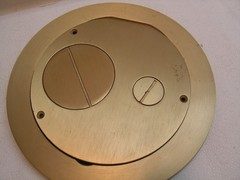 Hubbell Floor Box Cover 63709 Base Brushed Brass Aluminum. Brushed Brass Cover,