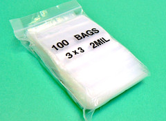 100 Zip Seal Lock Bags 2Mil Clear 3×3 Reclosable Poly Zip Slide 3″ x 3″ Baggies