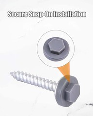 400 Pcs Metal Roof Screw Caps, UV Resistant Plastic Covers – Silver Gray