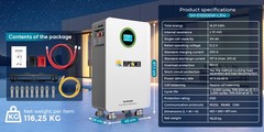 48V 314AH 16.07kWh Lithium Battery LiFePO4 Vertical Standing RV Solar Backup UPS