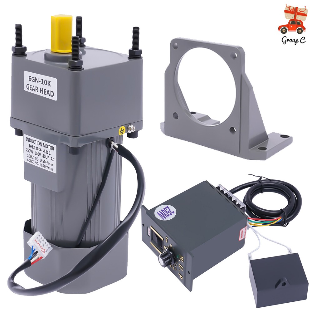 AC Gear Reduction Motor Electric+Variable Speed Control Reversible 110V 250W New