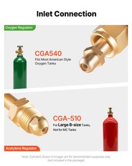 VEVOR Oxygen Acetylene Regulator Set Oxy-Acetylene Welding Gas Gauges T-Handle