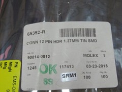 MOLEX 90814-0812 Qty of 100 per Lot Connector Header Surface Mount 12 positio