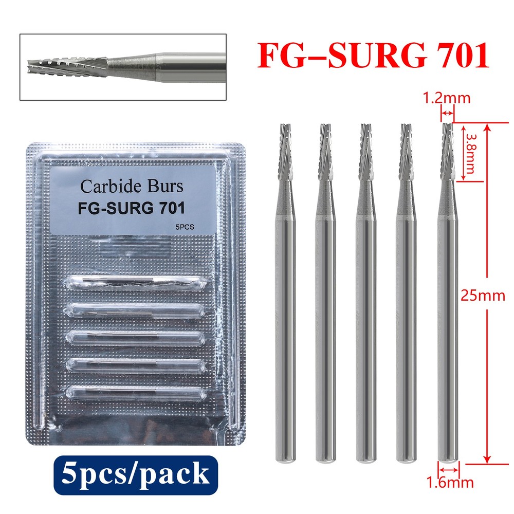 Dental Surgical Burs 25mm Carbide Bur Friction Grip FG Tapered Fissure Bur da