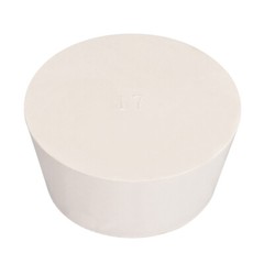 White Tapered Shaped Solid Rubber Stopper for Lab Tube Stopper Size 17