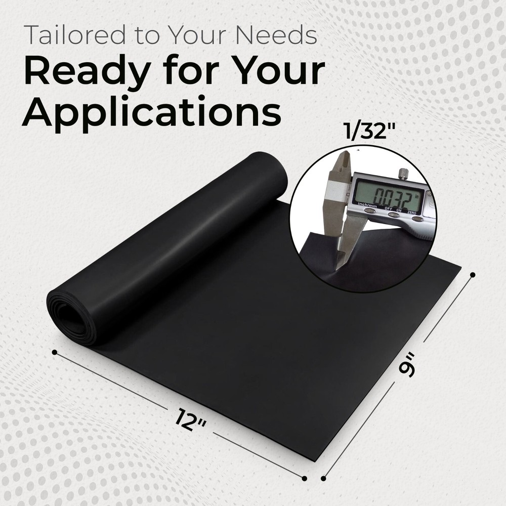 Neoprene Sheet 1/32 x 9 x 12 in Rubber Mat Thin Gasket Material Made in USA