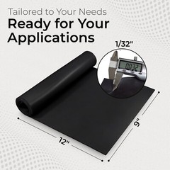 Neoprene Sheet 1/32 x 9 x 12 in Rubber Mat Thin Gasket Material Made in USA