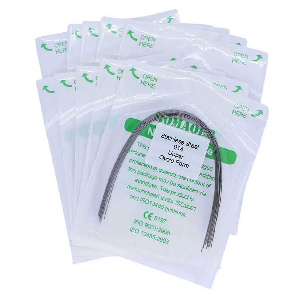 20×Dental Orthodontic Stainless Steel Round Arch Wires Ovoid Form 014 Upper