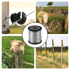 656ft Electric Fence Wire 200M Aluminum Magnesium Alloy Wire Durable 14 Gauge