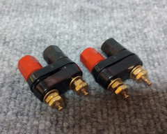 LOT OF 2 Superior BP21-2BR Dual binding Post 15amp 10001v Gold plated used