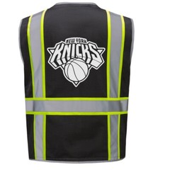 🏀🦺NEW YORK KNICKS REFLECTIVE SAFETY PPE WORK BLACK VEST FOR WORK SIZE M-4XL