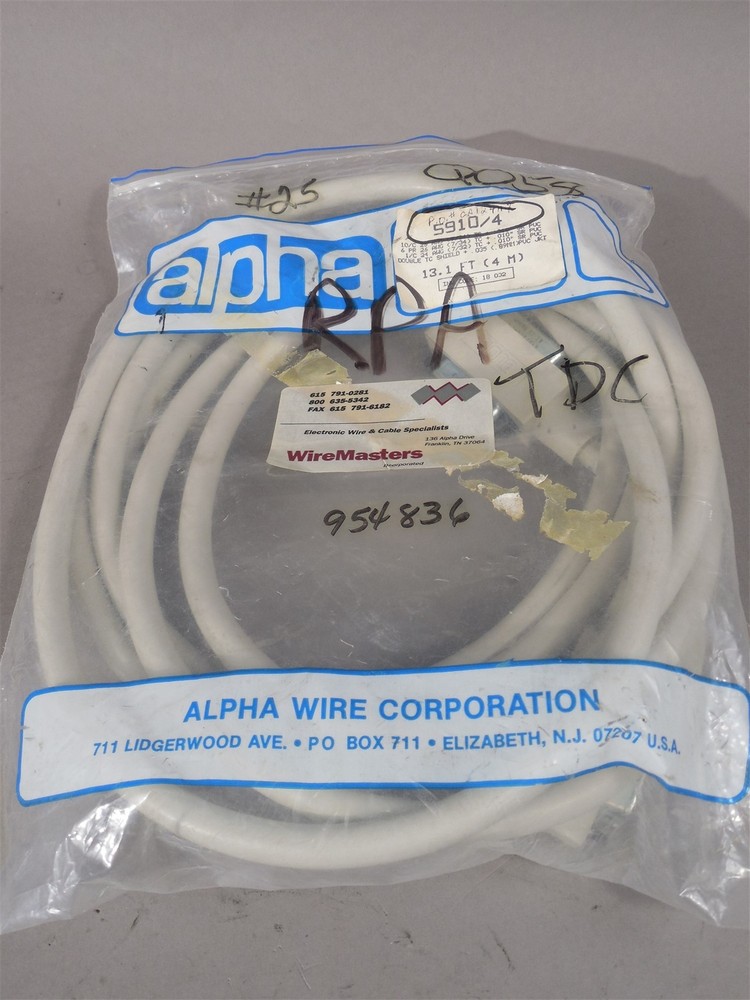 Alpha Wire Corp P/N: 5910/4 13.1Ft (4 M) Cable Computer – NEW Old Stock