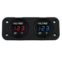 DC 12/24V Car Dual Battery RED LED Digital Volt Meter Boat Voltage Marine Gauge