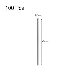 2mm x 45mm Dowel Pin 304 Stainless Steel for Woodwork Shelf Support Pin 100Pack