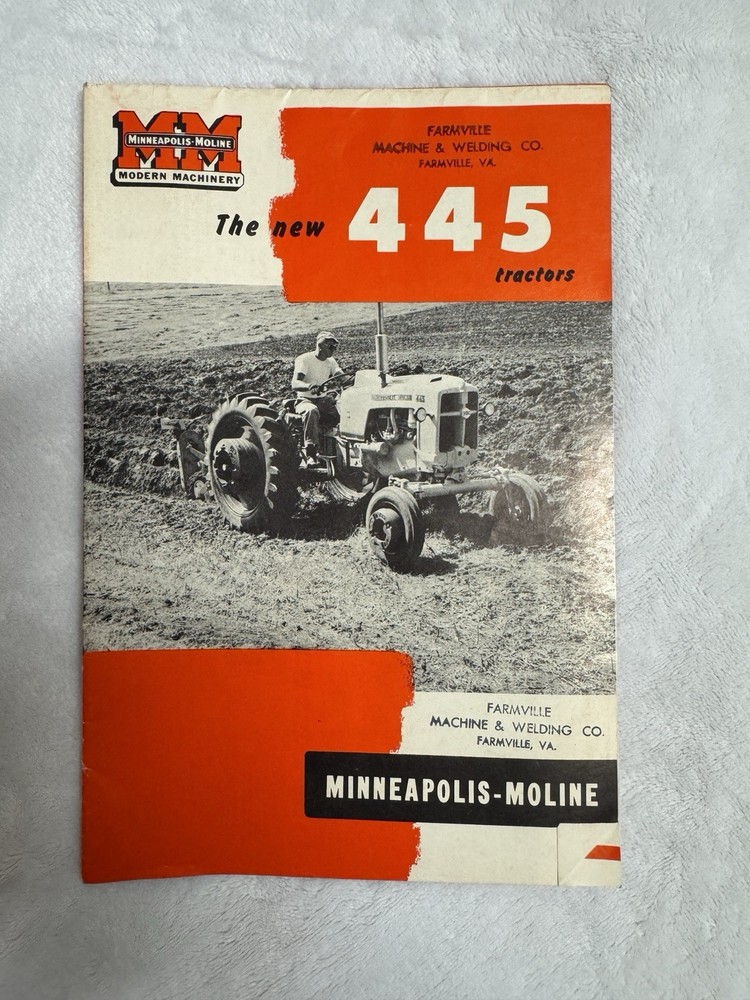 Minneapolis Moline MM 445 Tractor Advertising Sales Brochure Booklet
