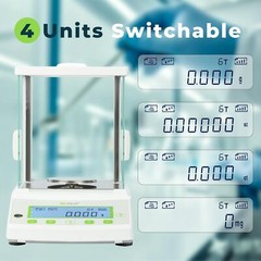 U.S. Solid 0.1mg Analytical Balance 1000g x 0.001g Precision Weighing
