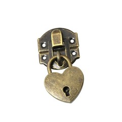 27 x 30mm Hasp Latch and Mini Box Hinges with Screws and Love Locks, Antique …