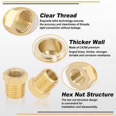 4 PCS Brass Reducer Hex Bushing 1/4 NPT Male to 1/8 NPT Female Pipe Hose Thread